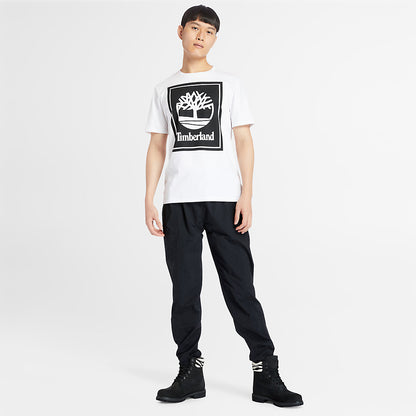 Timberland Mens Stack Logo T-Shirt for Men in White