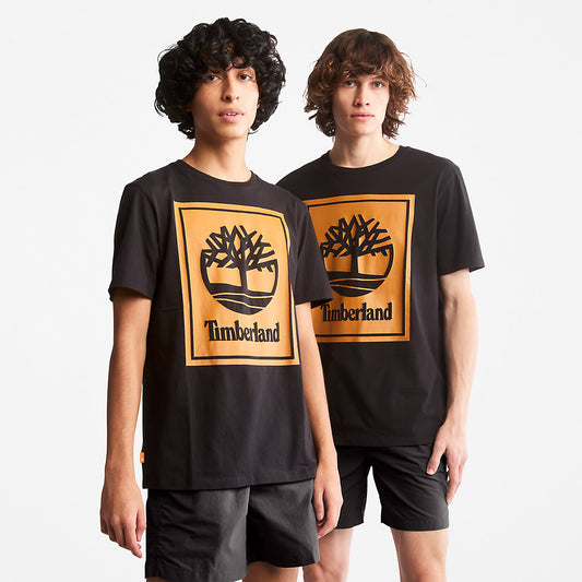 Timberland Mens Tree Logo T-Shirt for All Gender in Black