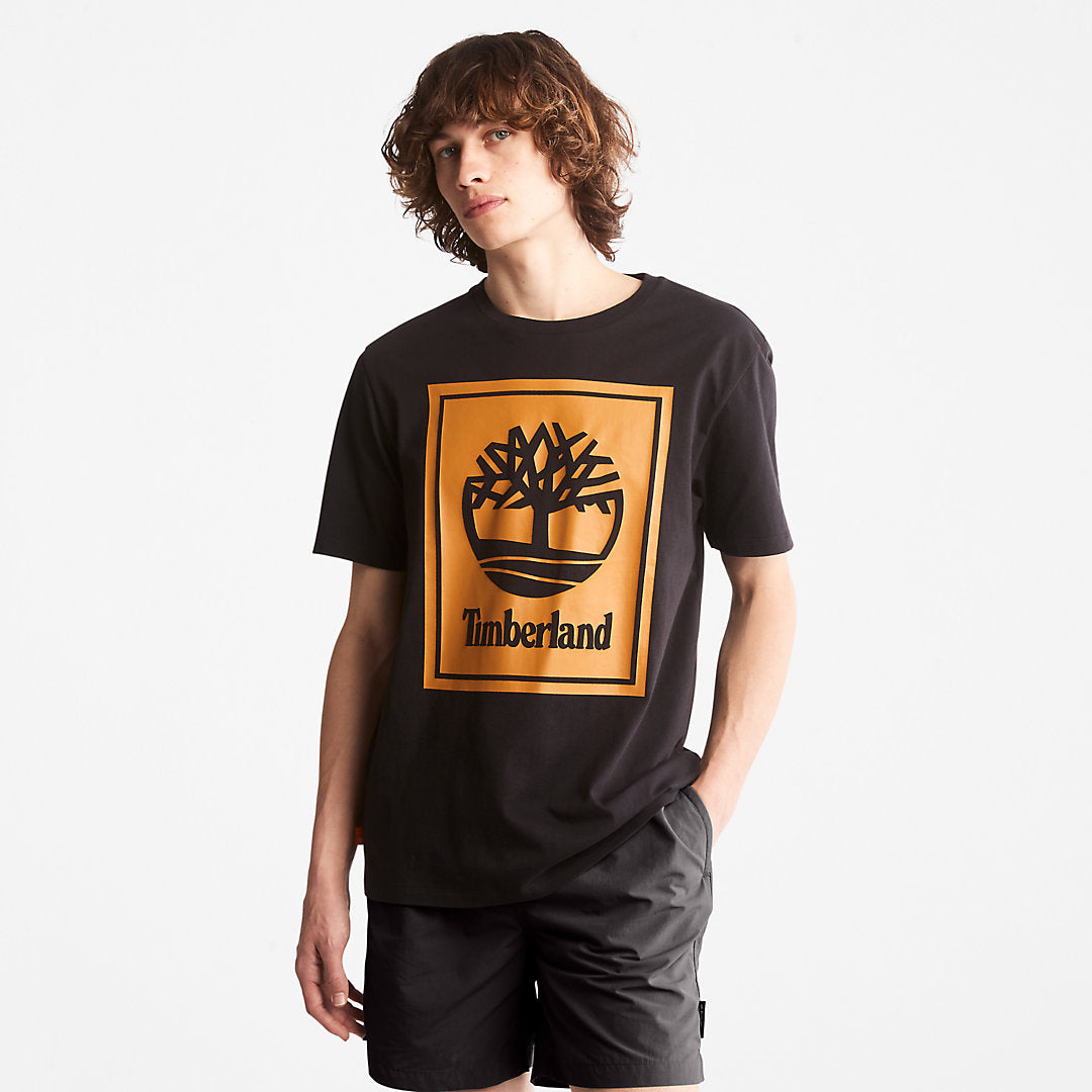 Timberland Mens Tree Logo T-Shirt for All Gender in Black