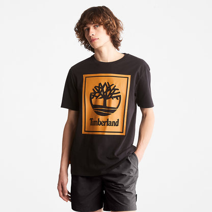 Timberland Mens Tree Logo T-Shirt for All Gender in Black