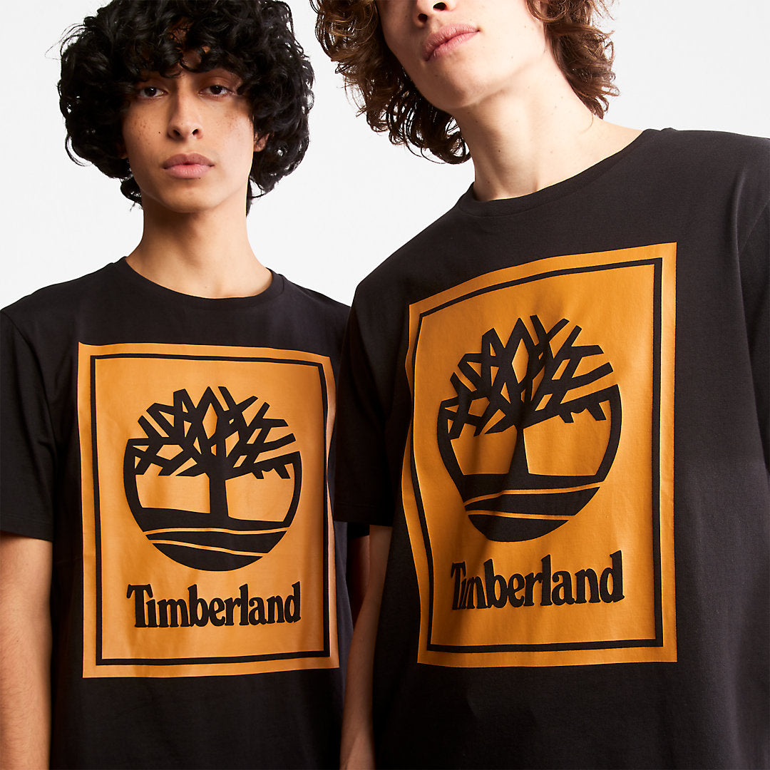 Timberland Mens Tree Logo T-Shirt for All Gender in Black