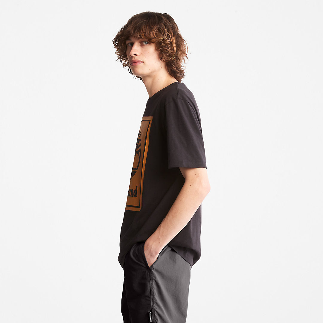 Timberland Mens Tree Logo T-Shirt for All Gender in Black