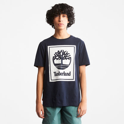 Timberland Mens Tree Logo T-Shirt for All Gender in Navy