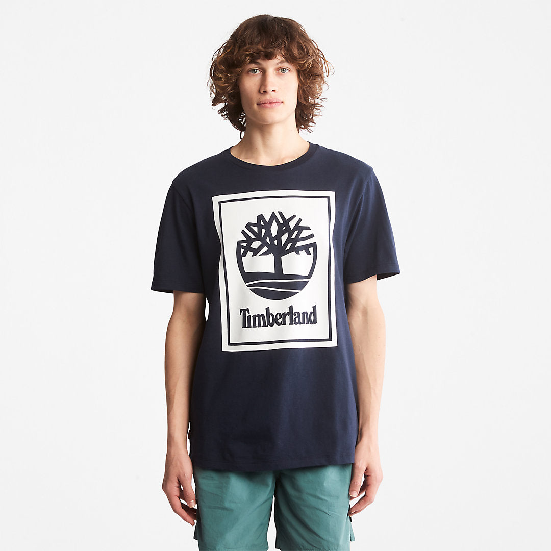 Timberland Mens Tree Logo T-Shirt for All Gender in Navy