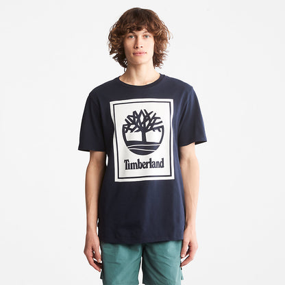 Timberland Mens Tree Logo T-Shirt for All Gender in Navy