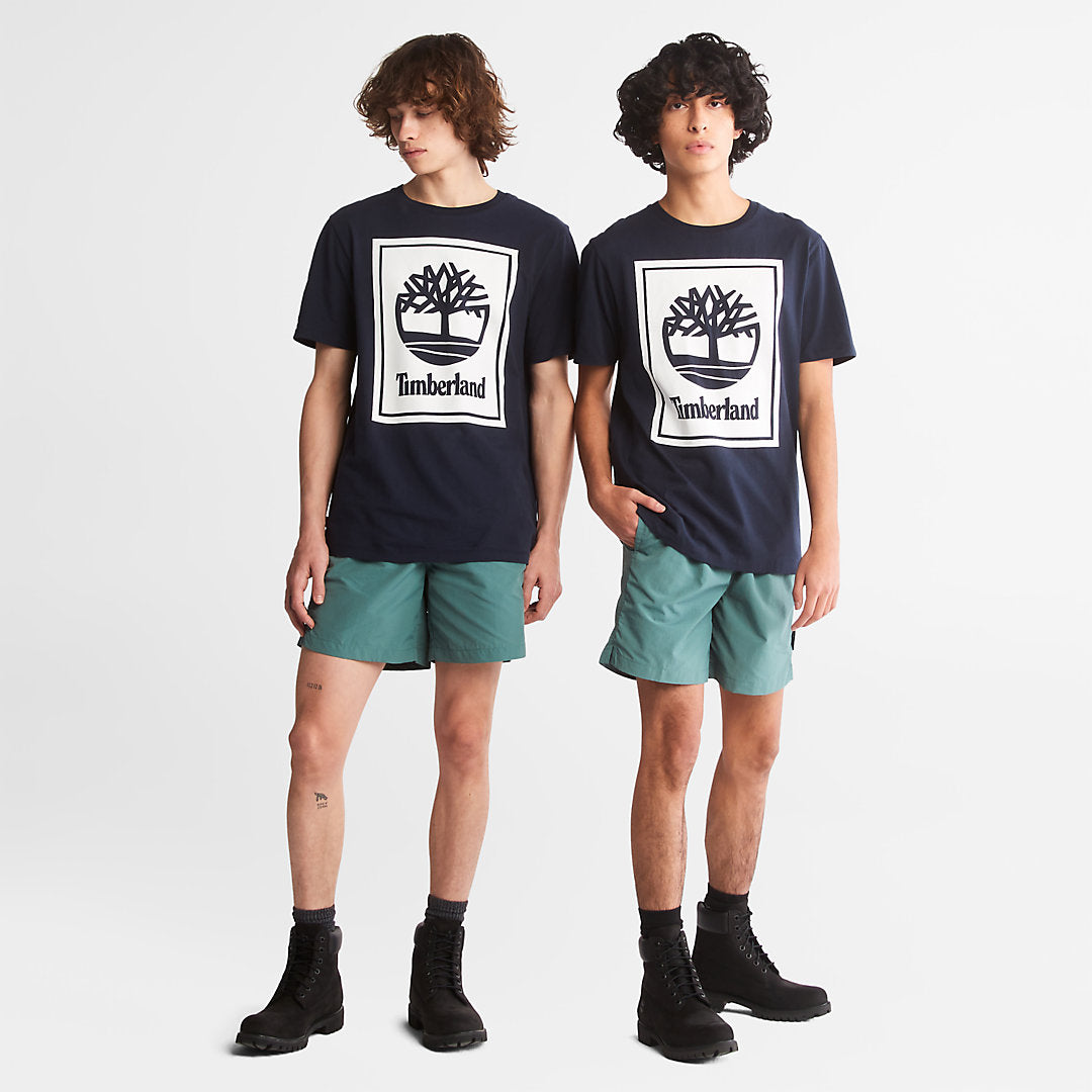 Timberland Mens Tree Logo T-Shirt for All Gender in Navy