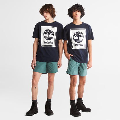 Timberland Mens Tree Logo T-Shirt for All Gender in Navy