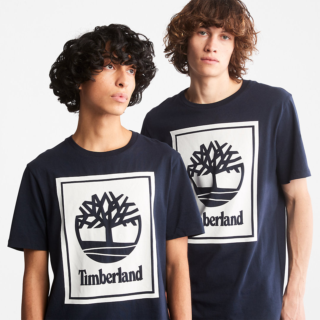 Timberland Mens Tree Logo T-Shirt for All Gender in Navy