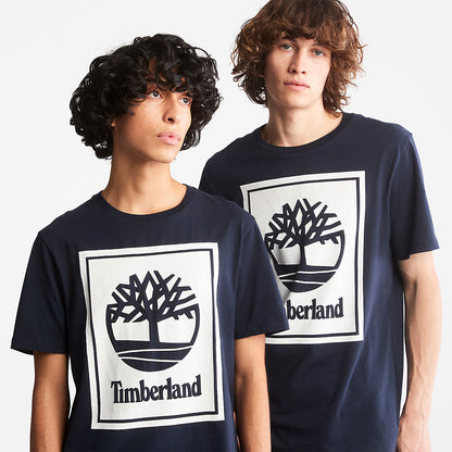 Timberland Mens Tree Logo T-Shirt for All Gender in Navy