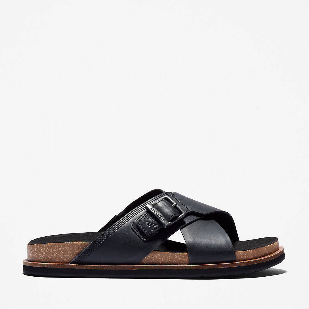 Timberland Mens Amalfi Vibes Cross Slide Sandal for Men in Black