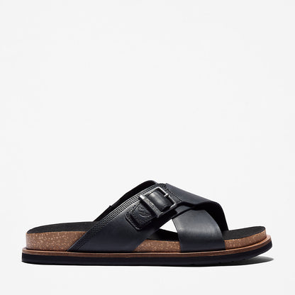 Timberland Mens Amalfi Vibes Cross Slide Sandal for Men in Black