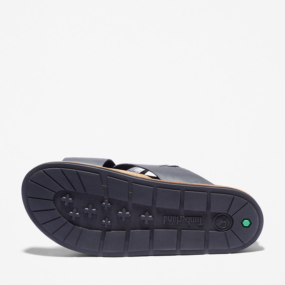 Timberland Mens Amalfi Vibes Cross Slide Sandal for Men in Black