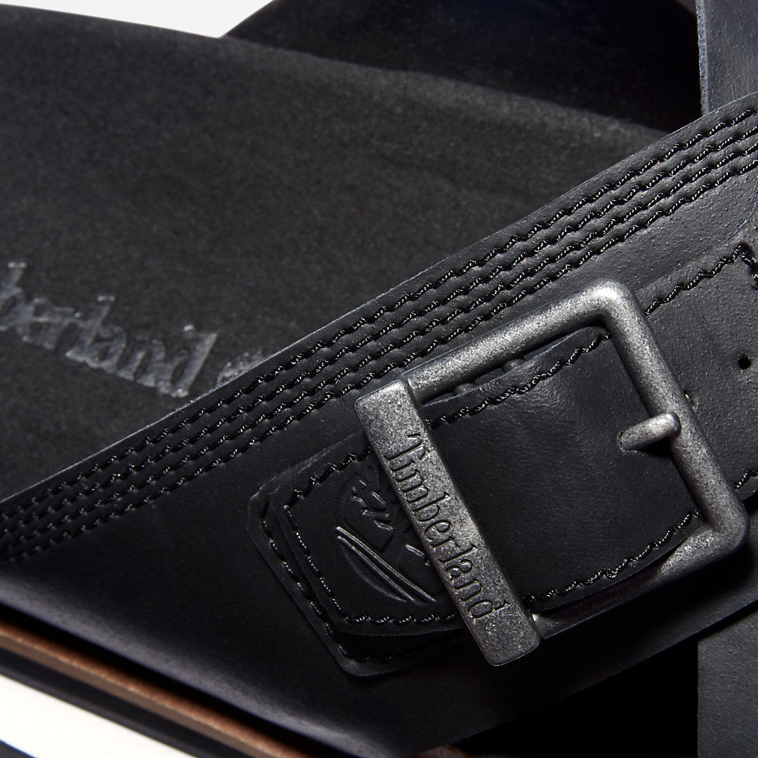 Timberland Mens Amalfi Vibes Cross Slide Sandal for Men in Black