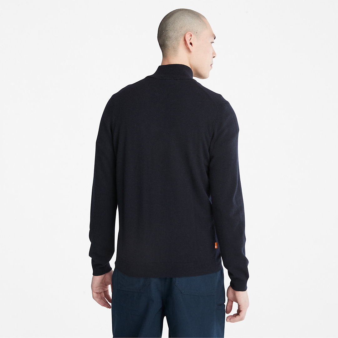Timberland Mens Cohas Brook Zip-neck Sweater for Men in Navy