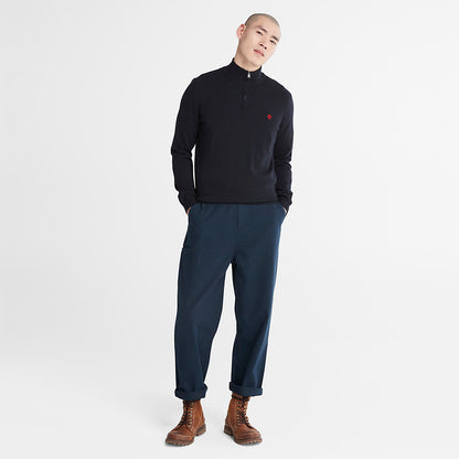Timberland Mens Cohas Brook Zip-neck Sweater for Men in Navy