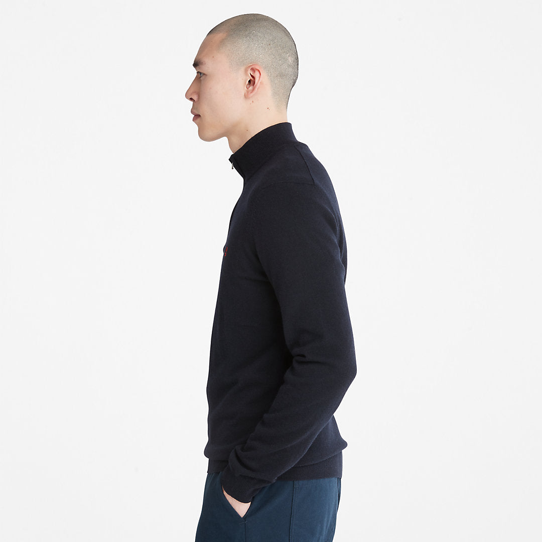 Timberland Mens Cohas Brook Zip-neck Sweater for Men in Navy