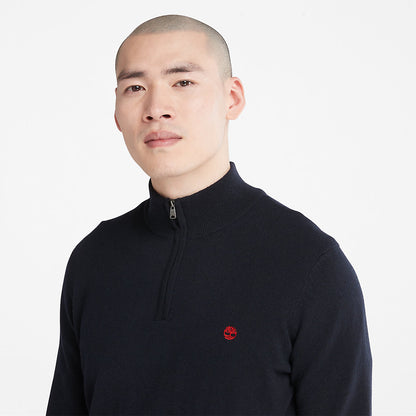 Timberland Mens Cohas Brook Zip-neck Sweater for Men in Navy