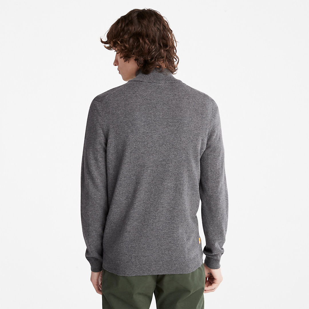Timberland Mens Cohas Brook Zip-neck Sweater for Men in Dark Grey