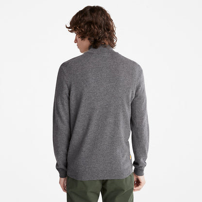 Timberland Mens Cohas Brook Zip-neck Sweater for Men in Dark Grey