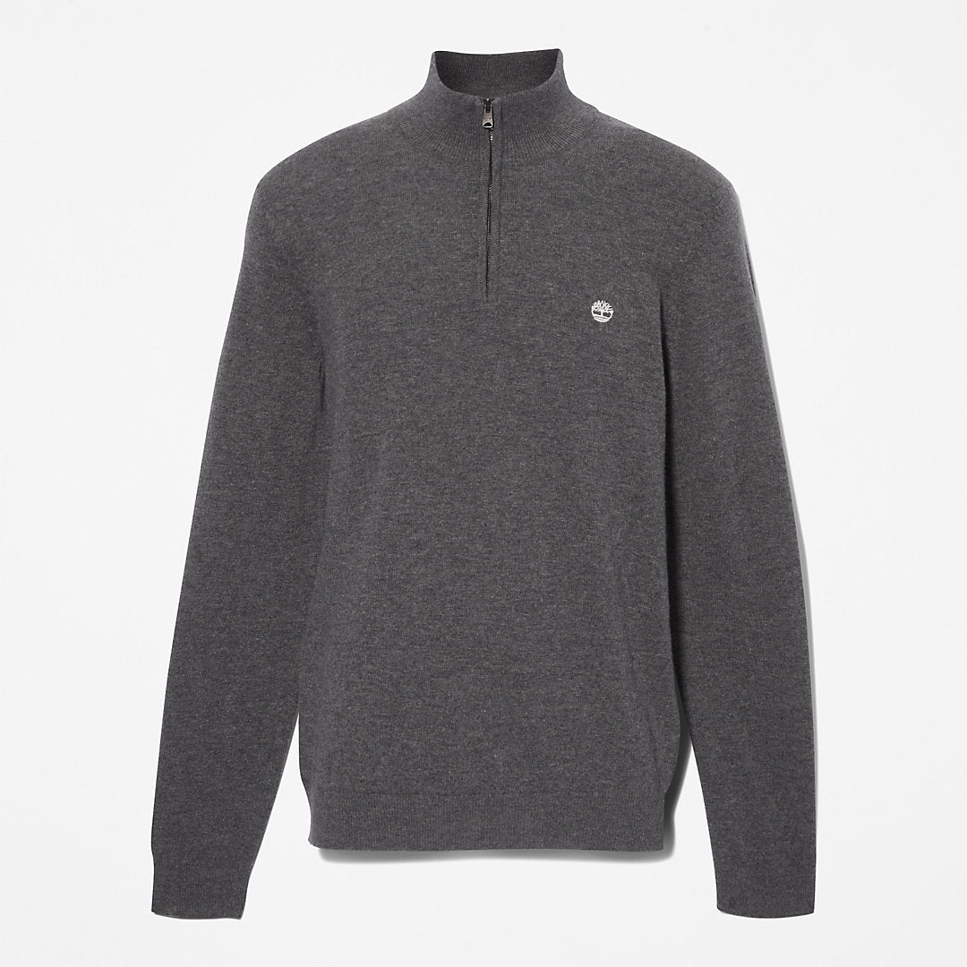 Timberland Mens Cohas Brook Zip-neck Sweater for Men in Dark Grey