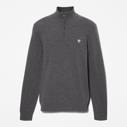 Timberland Mens Cohas Brook Zip-neck Sweater for Men in Dark Grey