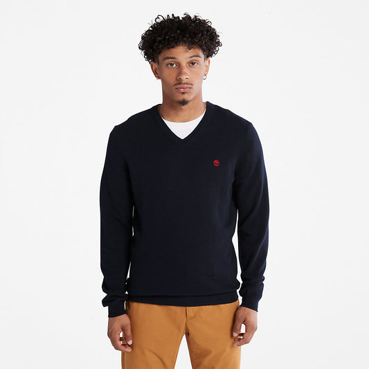 Timberland Mens Cohas Brook V-Neck Sweater for Men in Navy