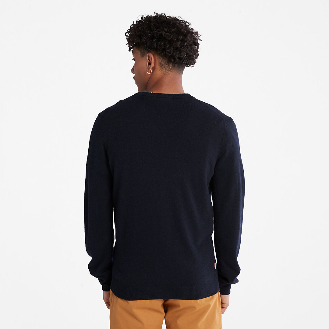 Timberland Mens Cohas Brook V-Neck Sweater for Men in Navy