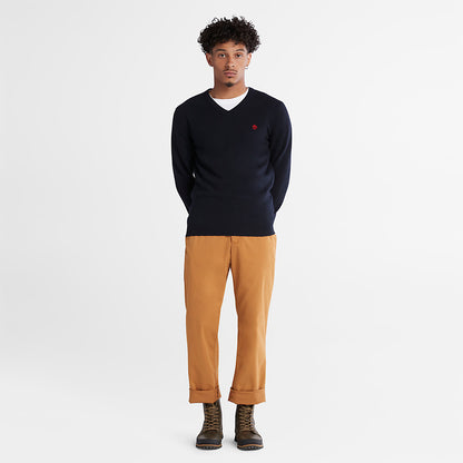 Timberland Mens Cohas Brook V-Neck Sweater for Men in Navy
