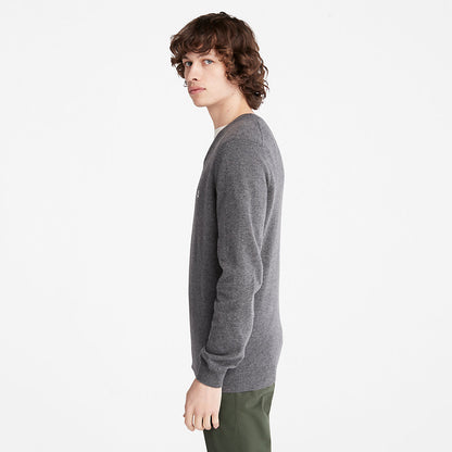 Timberland Mens Cohas Brook V-Neck Sweater for Men in Dark Grey