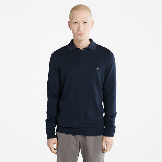 Timberland Mens Nissitissit River Merino Wool Sweater for Men in Navy