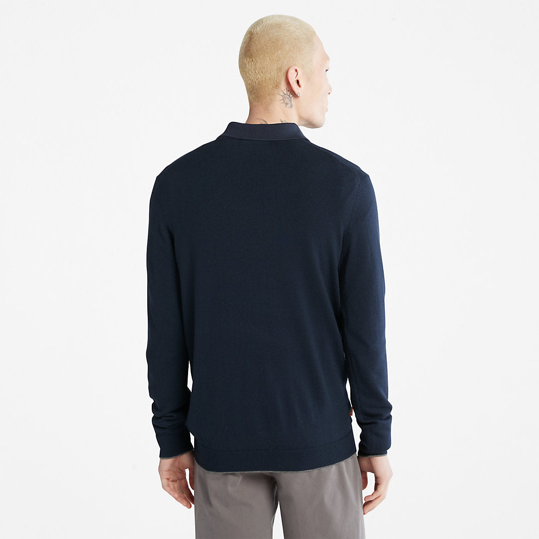Timberland Mens Nissitissit River Merino Wool Sweater for Men in Navy