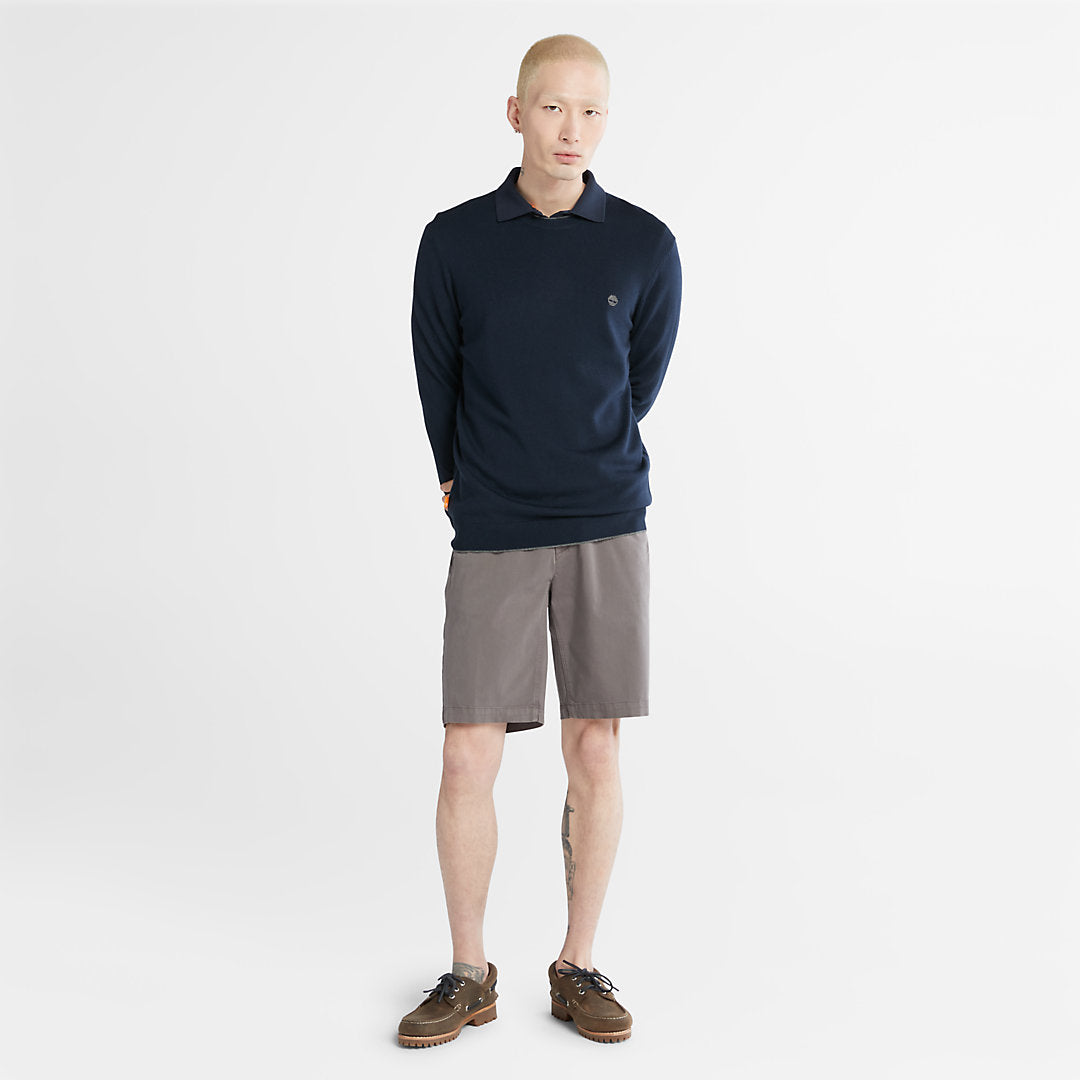 Timberland Mens Nissitissit River Merino Wool Sweater for Men in Navy