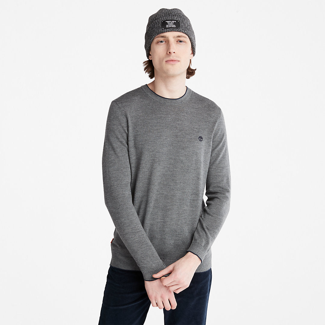 Timberland Mens Nissitissit River Merino Wool Sweater for Men in Grey
