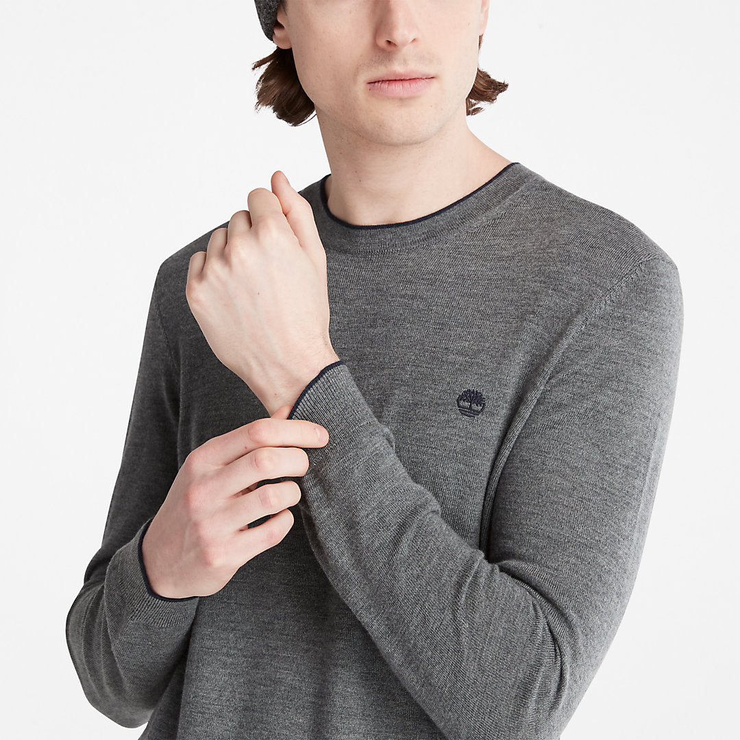 Timberland Mens Nissitissit River Merino Wool Sweater for Men in Grey