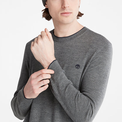 Timberland Mens Nissitissit River Merino Wool Sweater for Men in Grey