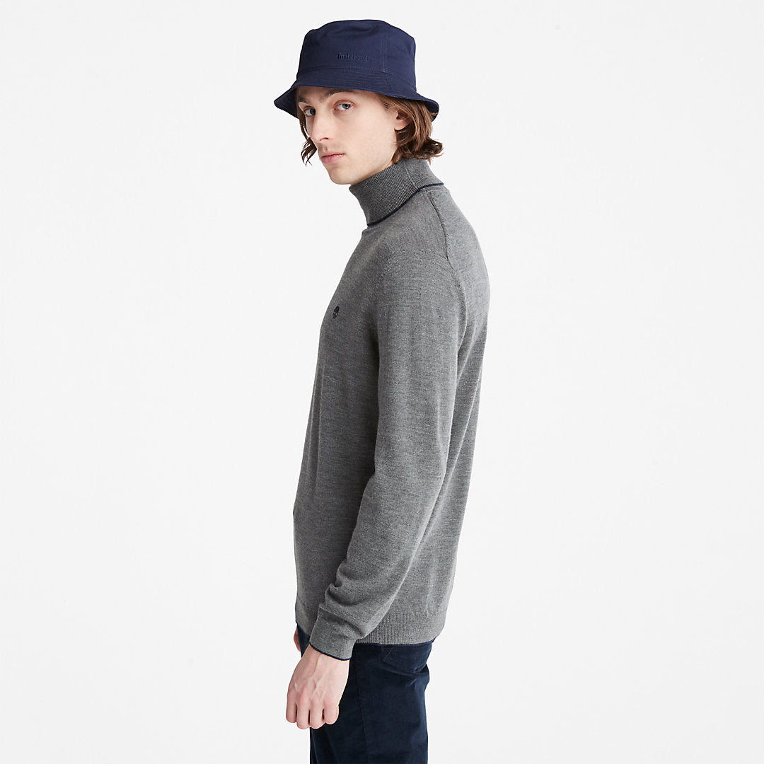 Timberland Mens Nissitissit River Merino Sweater for Men in Dark Grey