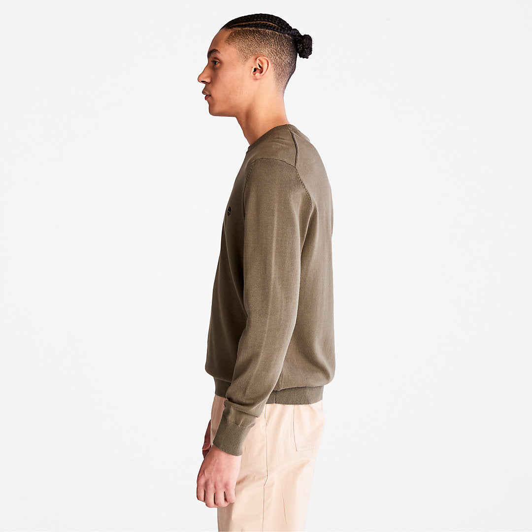 Timberland Mens Williams River Organic Cotton Sweater for Men in Dark Green