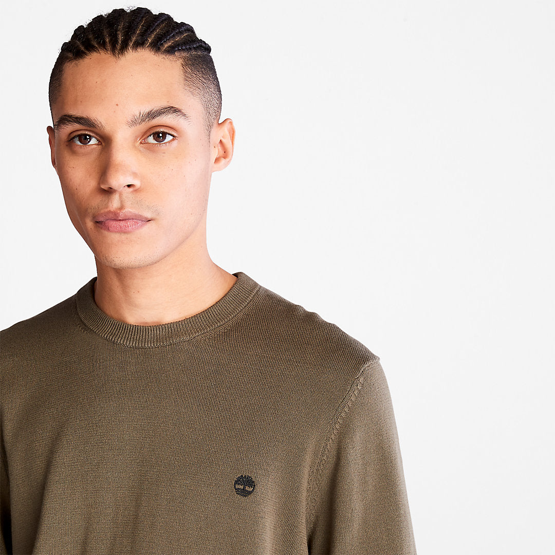 Timberland Mens Williams River Organic Cotton Sweater for Men in Dark Green