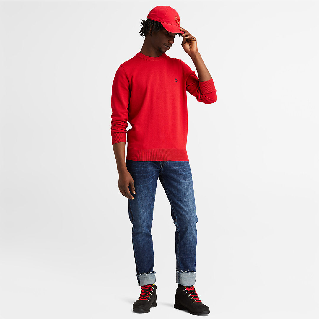 Timberland Mens Williams River Organic Cotton Sweater for Men in Red