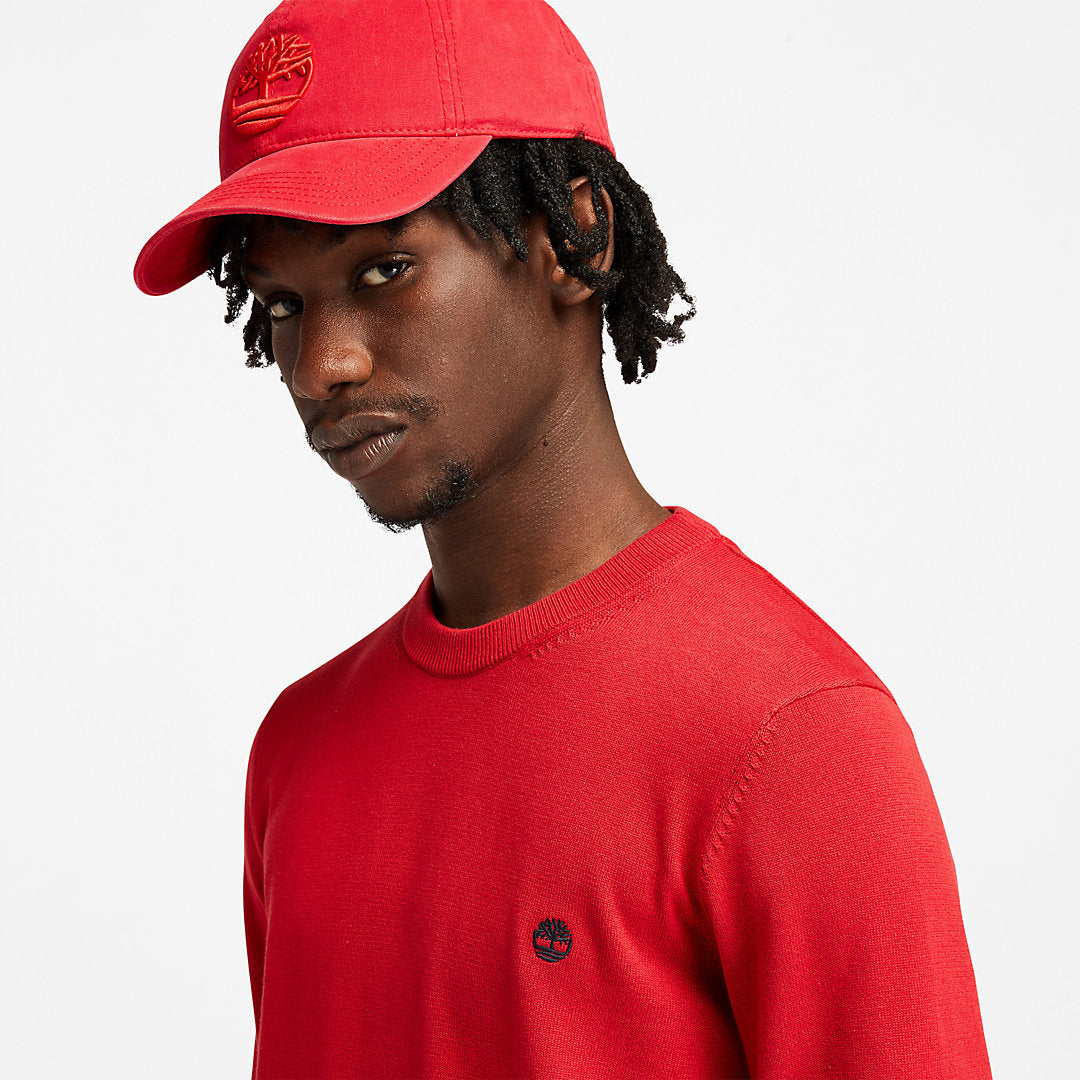 Timberland Mens Williams River Organic Cotton Sweater for Men in Red