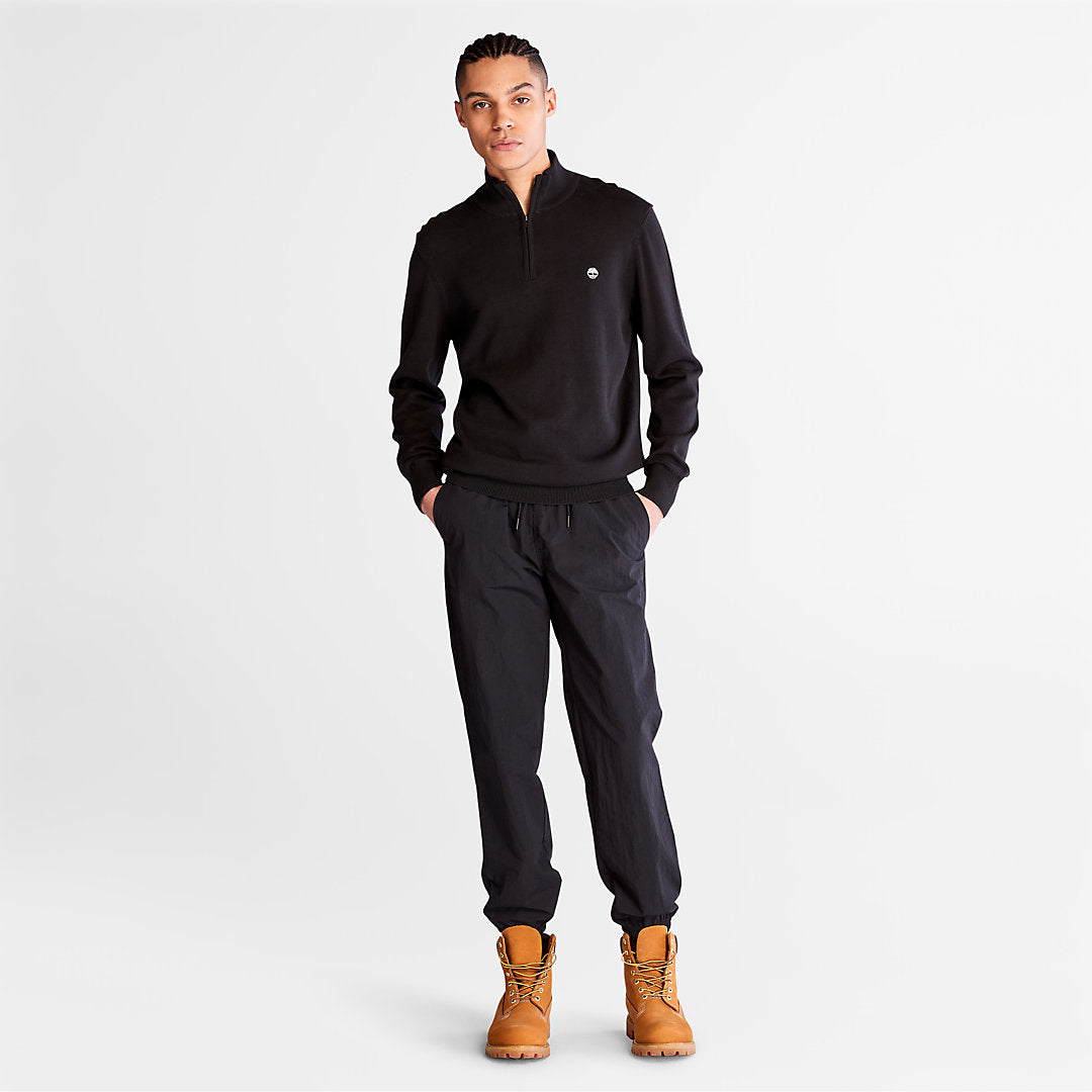 Timberland Mens Williams River Zip-neck Sweater for Men in Black