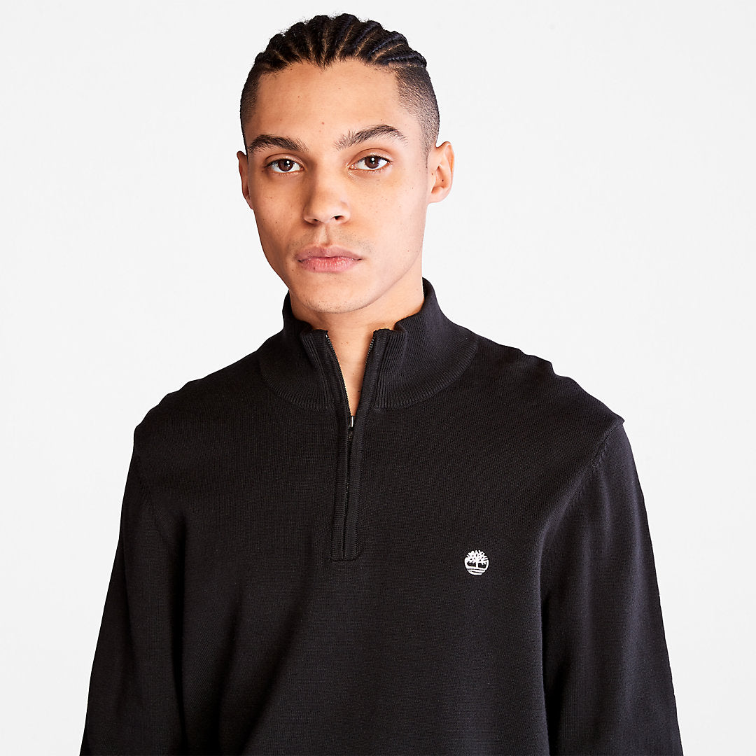 Timberland Mens Williams River Zip-neck Sweater for Men in Black