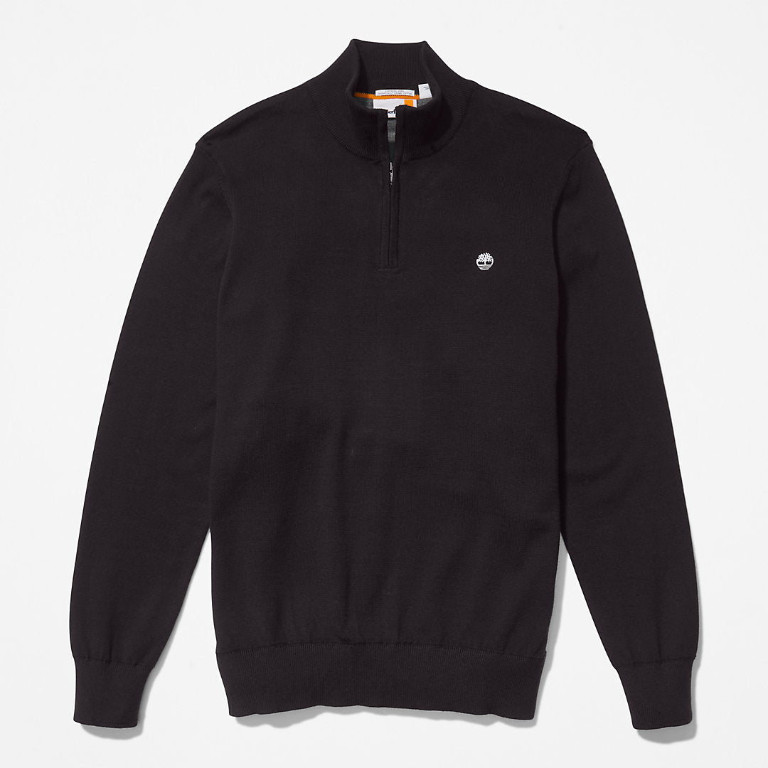 Timberland Mens Williams River Zip-neck Sweater for Men in Black