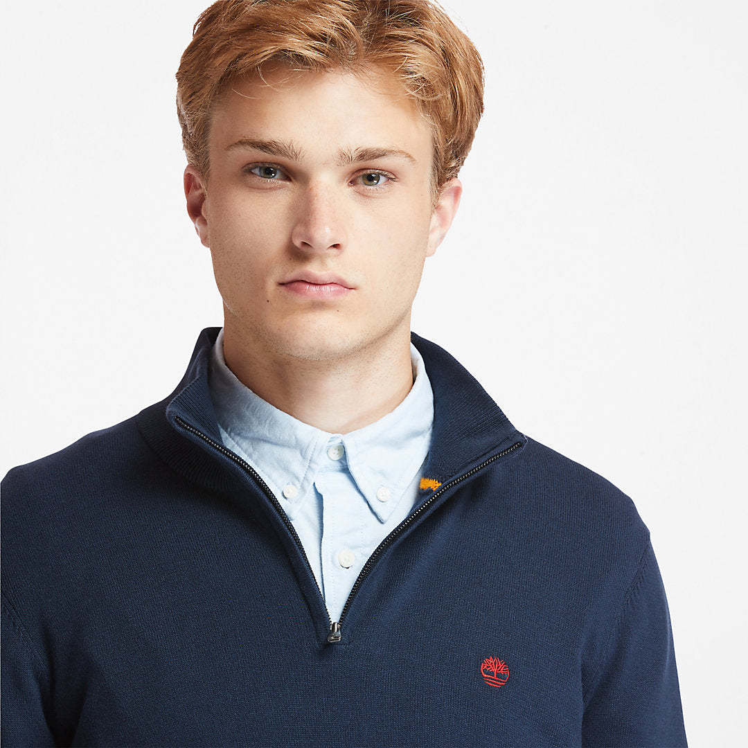 Timberland Mens Williams River Zip-neck Sweater for Men in Navy