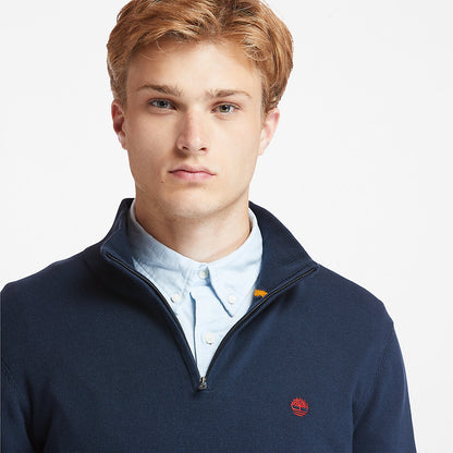 Timberland Mens Williams River Zip-neck Sweater for Men in Navy