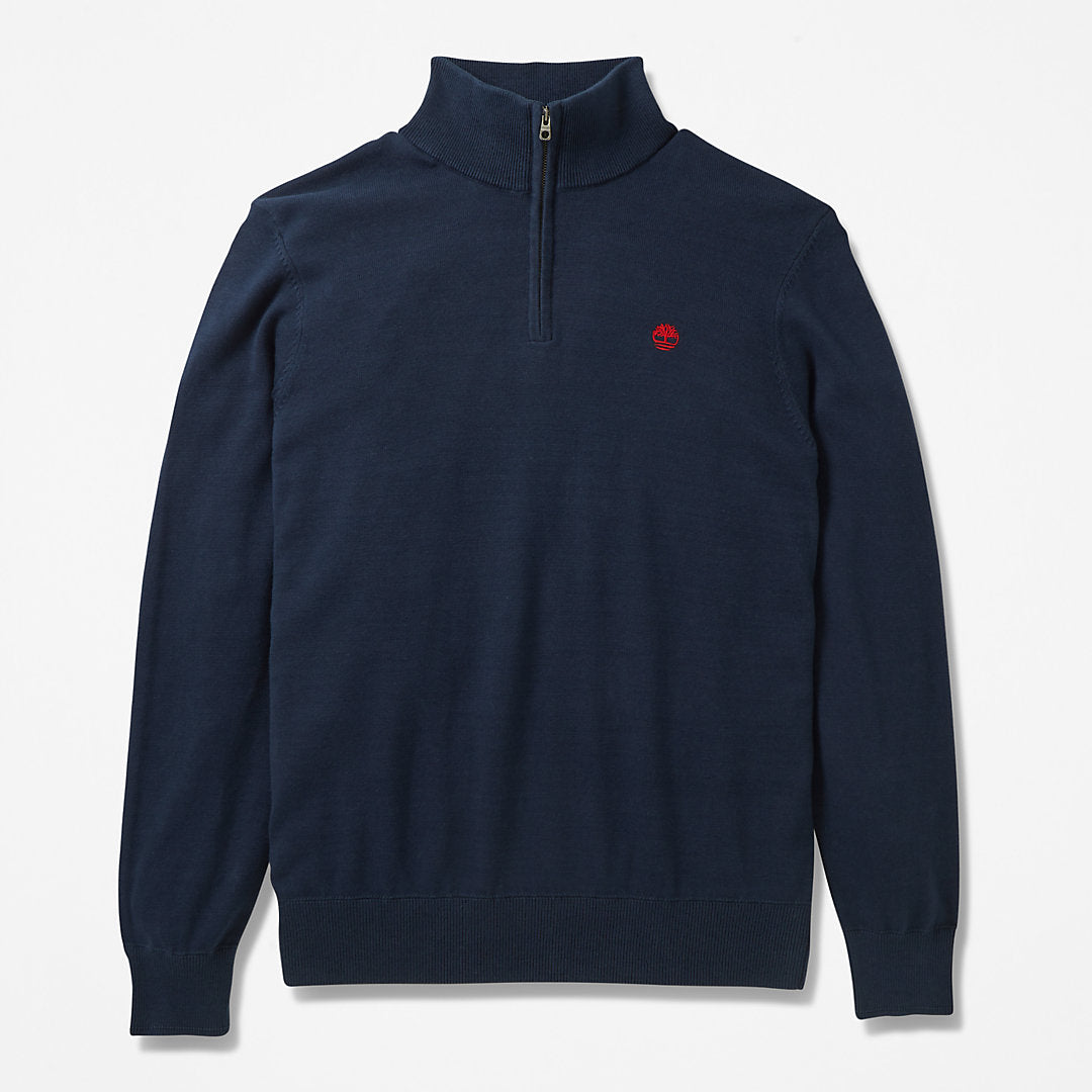 Timberland Mens Williams River Zip-neck Sweater for Men in Navy