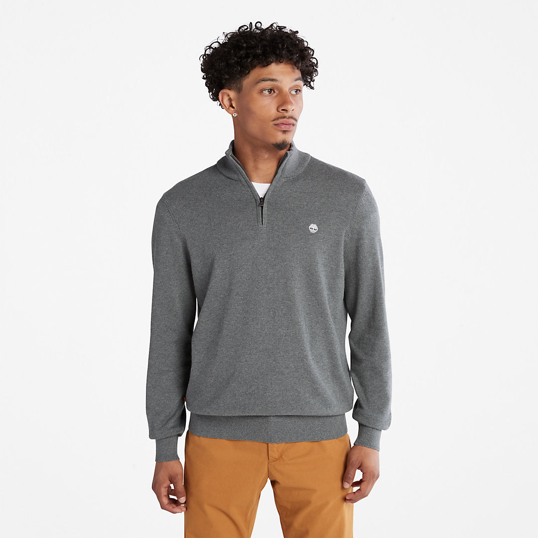 Timberland Mens Williams River Zip-neck Sweater for Men in Dark Grey