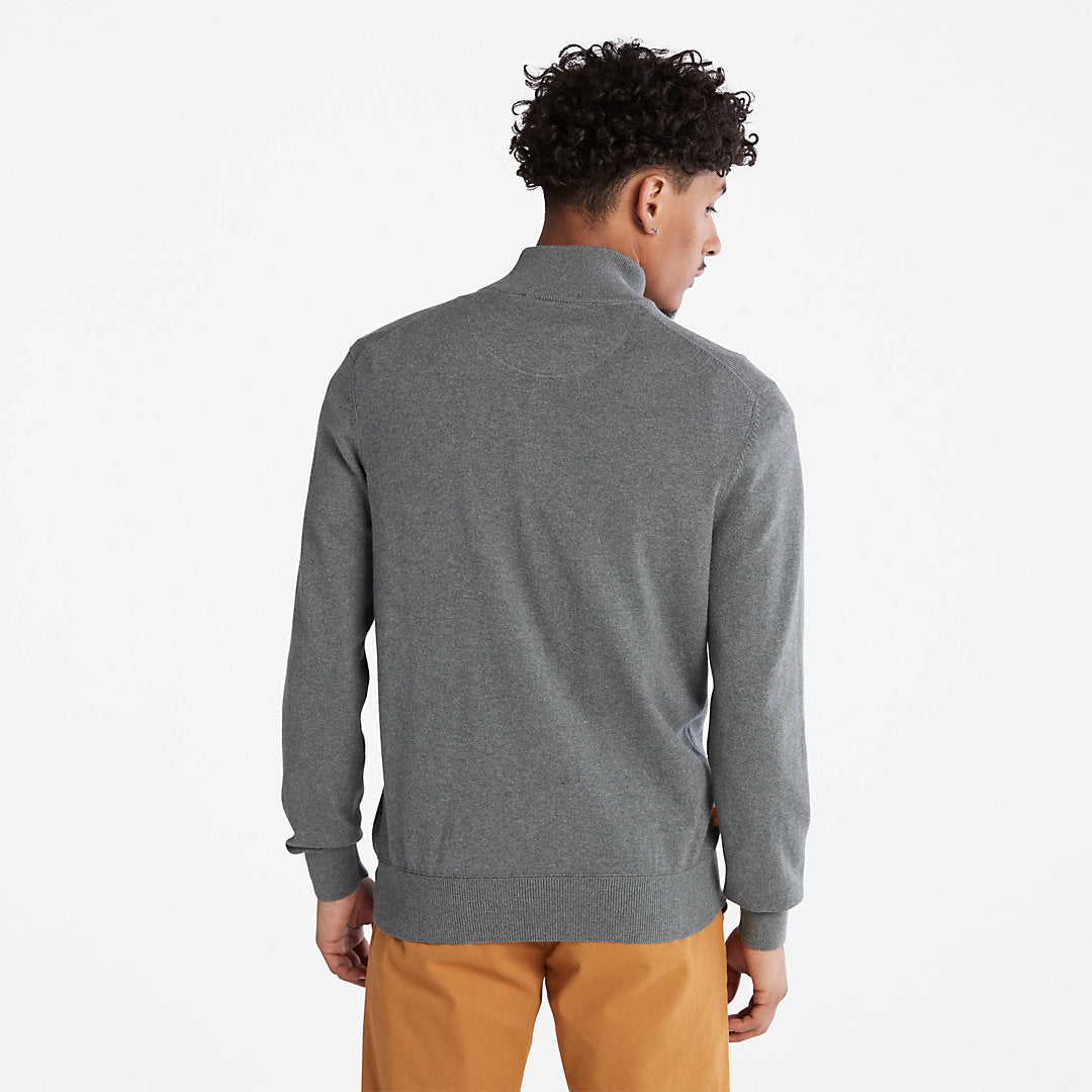 Timberland Mens Williams River Zip-neck Sweater for Men in Dark Grey