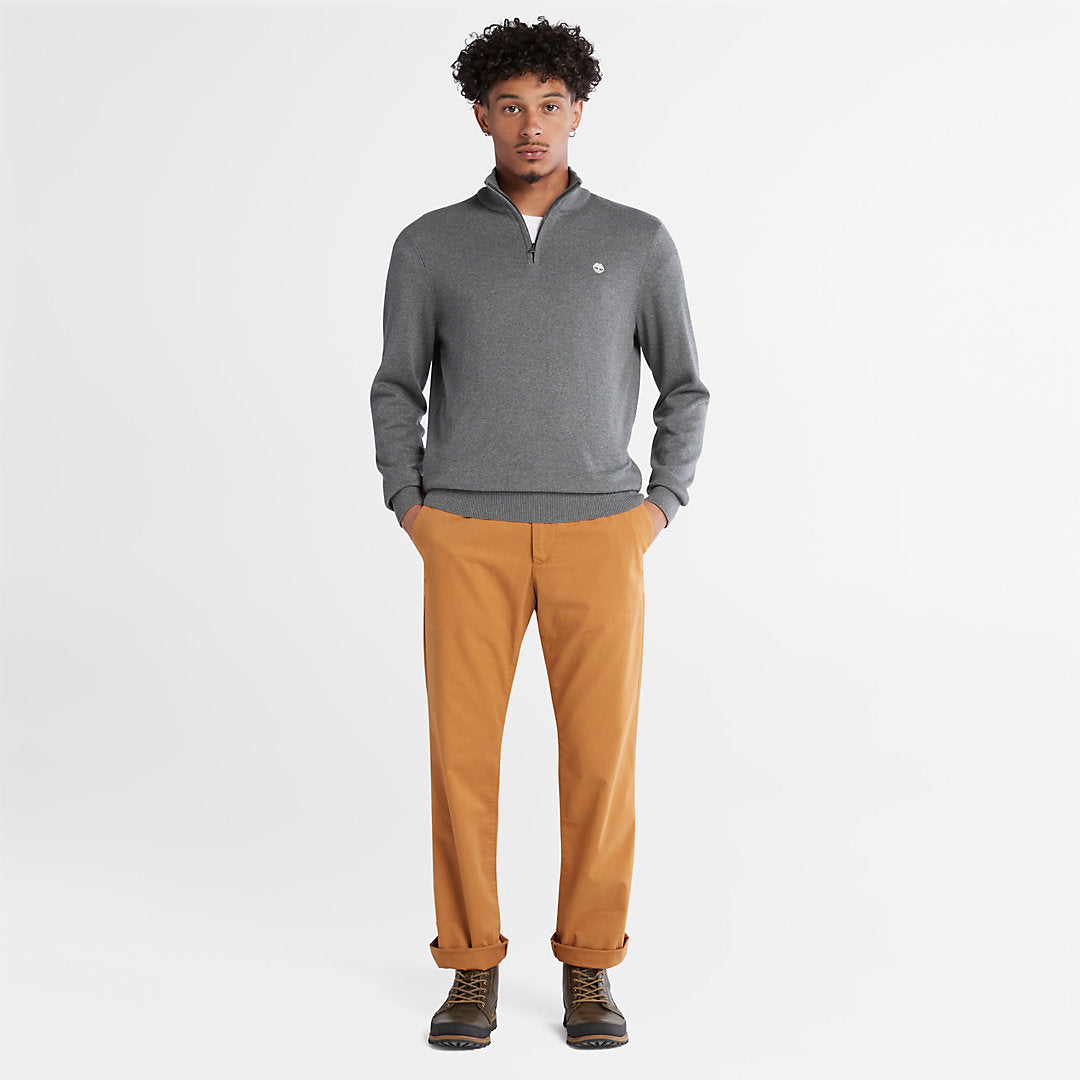 Timberland Mens Williams River Zip-neck Sweater for Men in Dark Grey