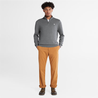 Timberland Mens Williams River Zip-neck Sweater for Men in Dark Grey